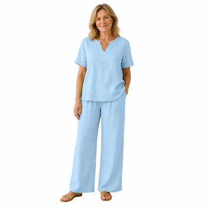 Women's Plus Size Elegant Wide Leg Pants Set