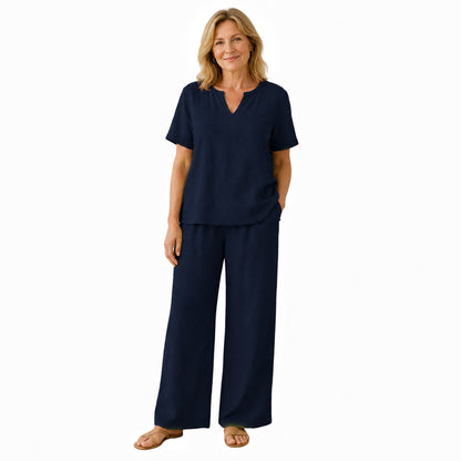 Women's Plus Size Elegant Wide Leg Pants Set